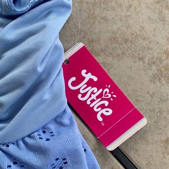 Justice Light Blue Ruffle Top - Picture 3 of 12